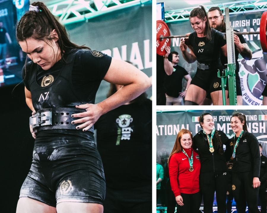 Woman powerlifting