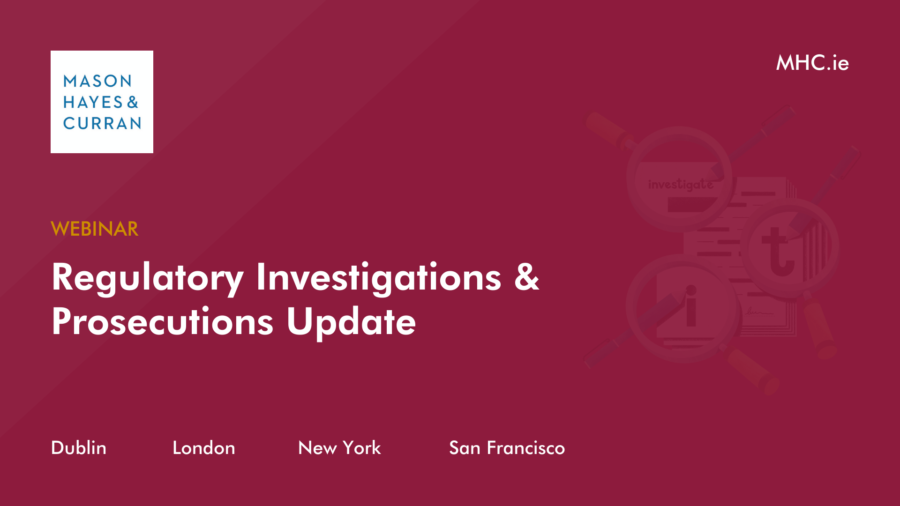 Regulatory Investigations & Prosecutions Update