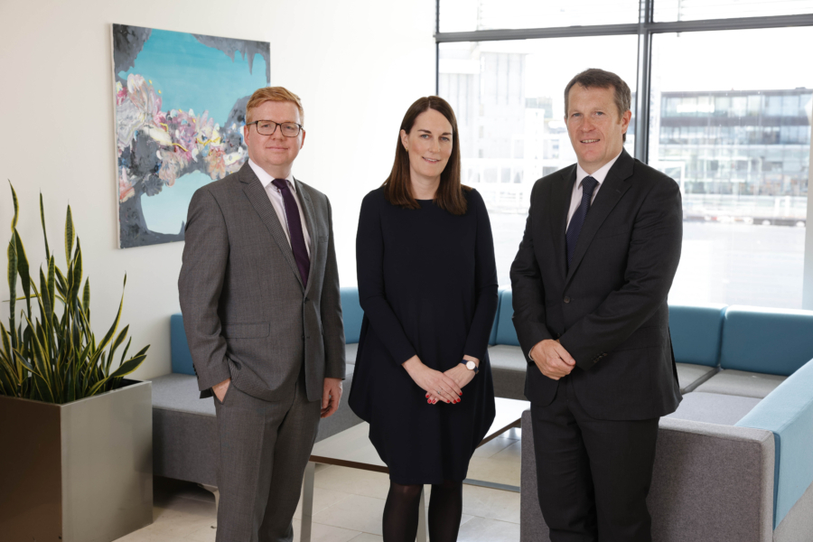 New partners Mark McCabe and Ciara Deasy with Kevin Power