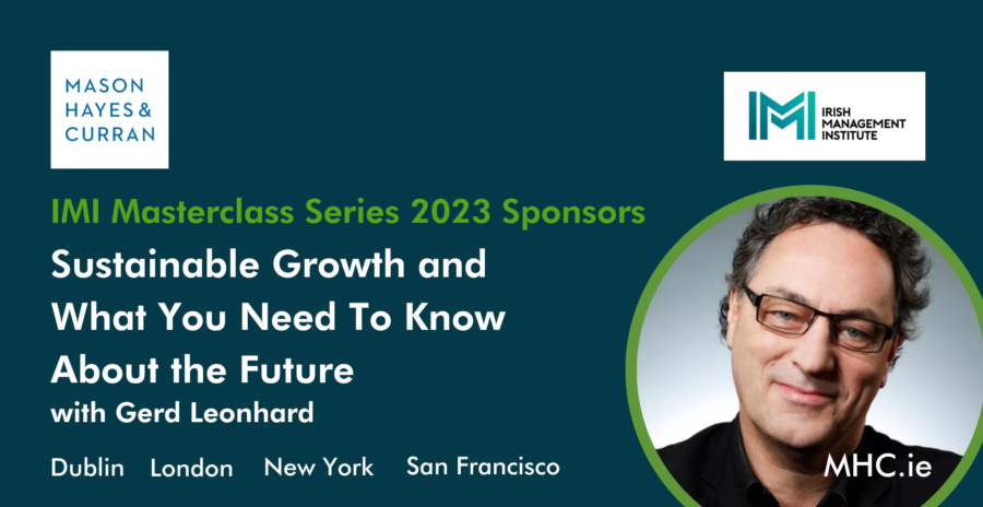 Gerd Leonhard, keynote speaker, pictured with text describing the event: The Next 10 Years; Sustainable Growth and What You Need To Know About the Future.
